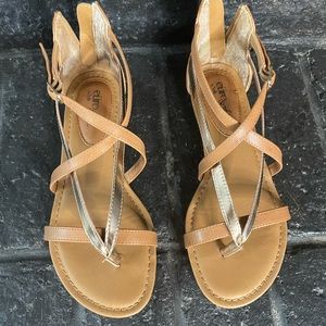 Euro Soft Melba Wedge Sandal Rose Gold, size 7